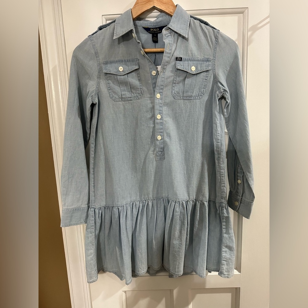 Ralph Lauren Girls Denim Shirt Dress size 10
